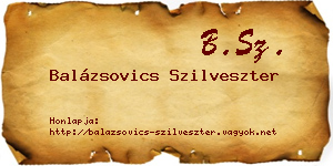 Balázsovics Szilveszter névjegykártya