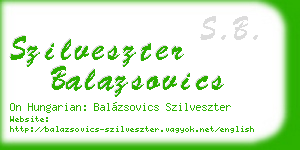 szilveszter balazsovics business card
