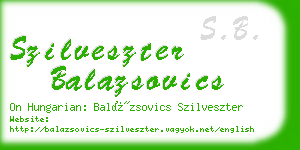 szilveszter balazsovics business card